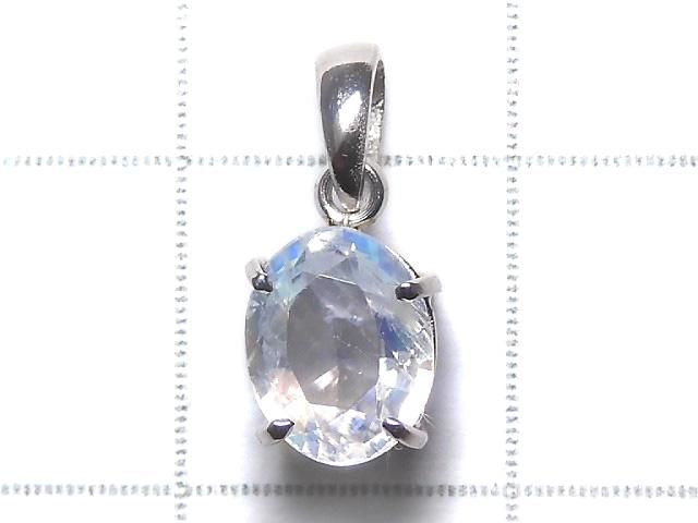 High Quality Royal Blue Moonstone AAA Faceted Pendant [Pt900] NO.104 [One of a kind]