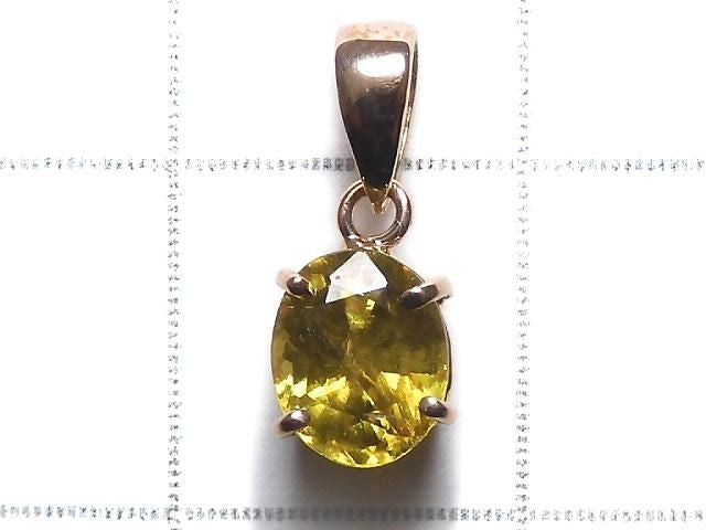 High Quality Sphene AAA Faceted Pendant [18K Yellow Gold] NO.108 [One of a kind]