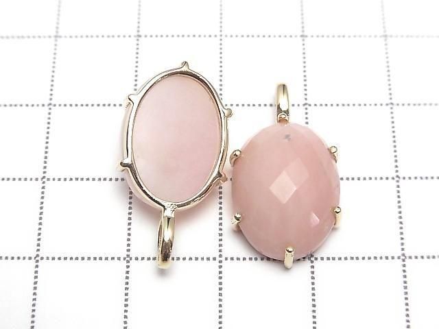 [Video] Pink Opal Faceted Pendant 16x12mm 18KGP 1pc
