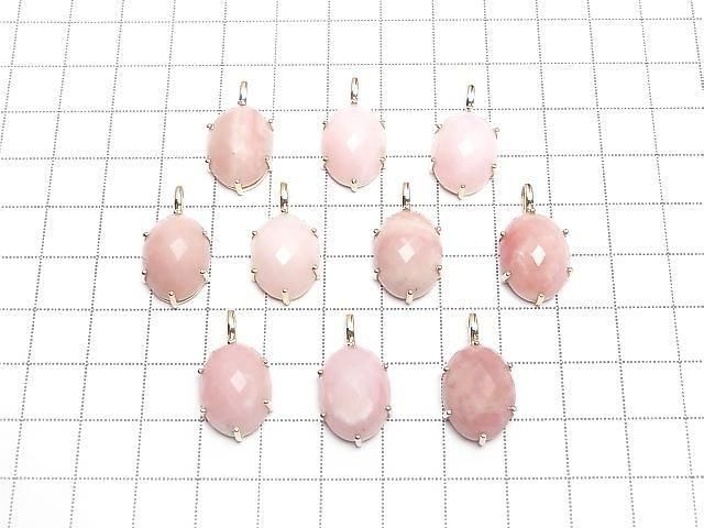 [Video] Pink Opal Faceted Pendant 16x12mm 18KGP 1pc