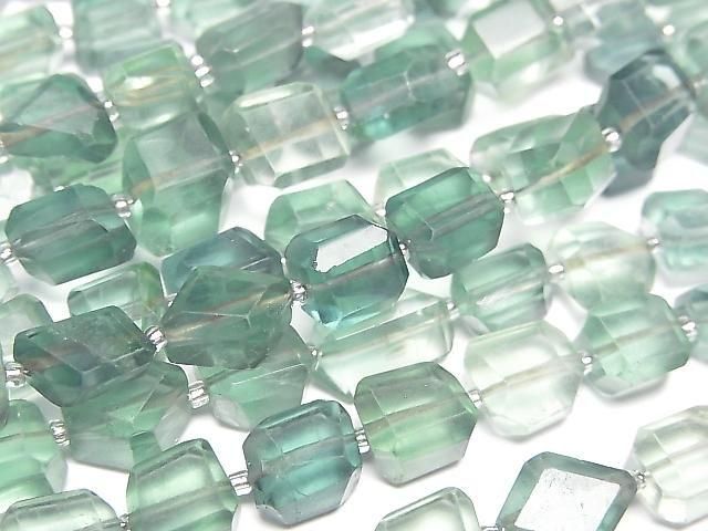 [Video] Green Fluorite AAA- Faceted Nugget 1strand beads (approx. 5 inches/13 cm)