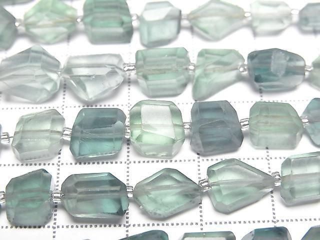 [Video] Green Fluorite AAA- Faceted Nugget 1strand beads (approx. 5 inches/13 cm)