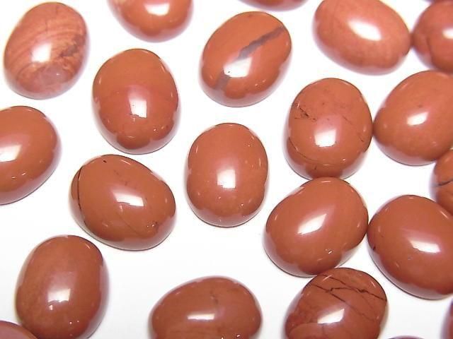 Red Jasper Oval Cabochon 10x8mm 4pcs