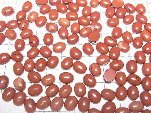 Red Jasper Oval Cabochon 10x8mm 4pcs