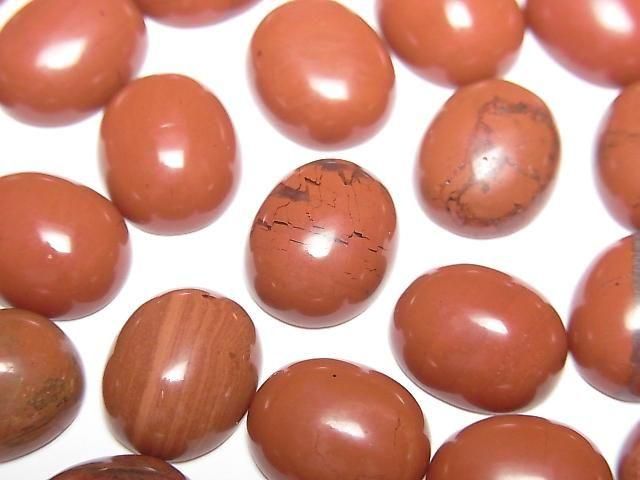 Red Jasper Oval Cabochon 12x10mm 3pcs