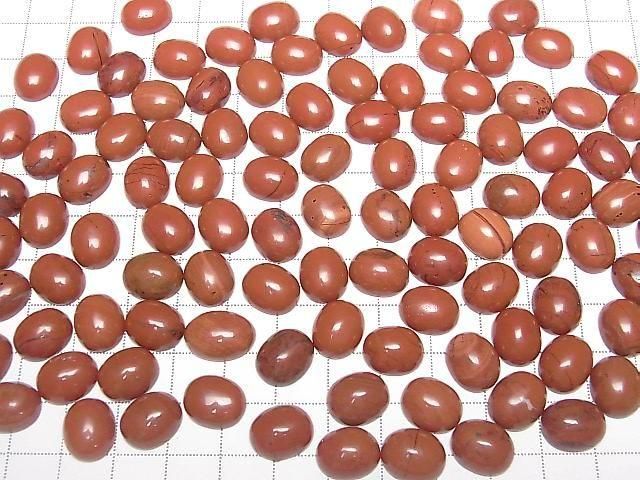 Red Jasper Oval Cabochon 12x10mm 3pcs