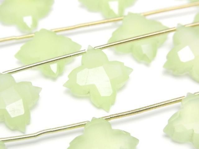 [Video] Lime Green Chalcedony Deformed Faceted Square 15x15mm 1 Strand (5pcs)