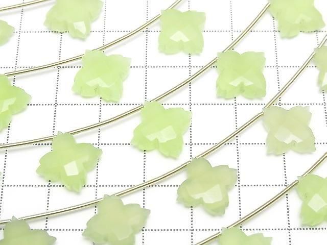 [Video] Lime Green Chalcedony Deformed Faceted Square 15x15mm 1 Strand (5pcs)