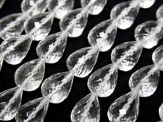 High Quality Crystal AAA Vertical Hole Faceted Drop Beads 10x7x7mm half or 1strand beads (approx. 7inch/18cm)