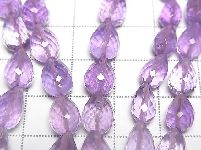 High Quality Amethyst AA++ Vertical Hole Faceted Drop 10x7x7mm half or 1strand beads (aprx.7inch/18cm)