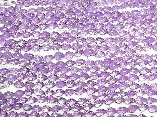High Quality Amethyst AA++ Vertical Hole Faceted Drop 10x7x7mm half or 1strand beads (aprx.7inch/18cm)