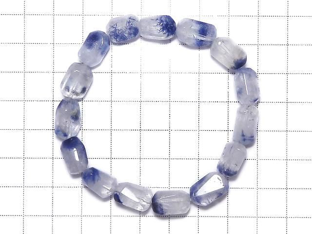 Dumortierite in Quartz Faceted Nugget 1strand beads (Bracelet) NO.9 [One of a kind]