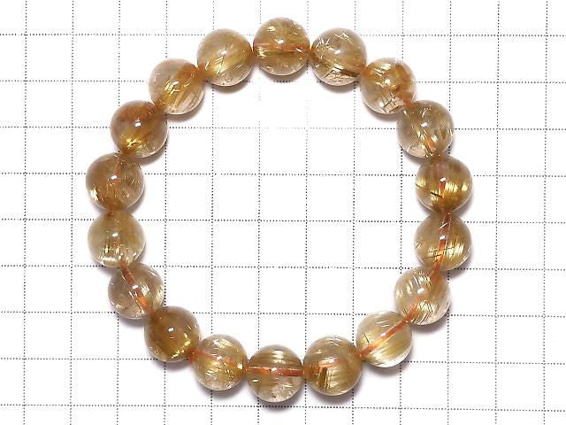 Rutilated Quartz AAAA Round 12mm 1strand beads (Bracelet) NO.502 [One of a kind]