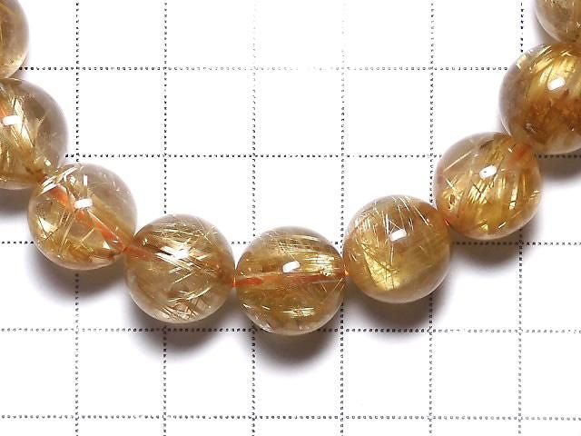 Rutilated Quartz AAAA Round 12mm 1strand beads (Bracelet) NO.502 [One of a kind]
