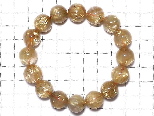 Rutilated Quartz AAAA Round 13mm 1strand beads (Bracelet) NO.503 [One of a kind]
