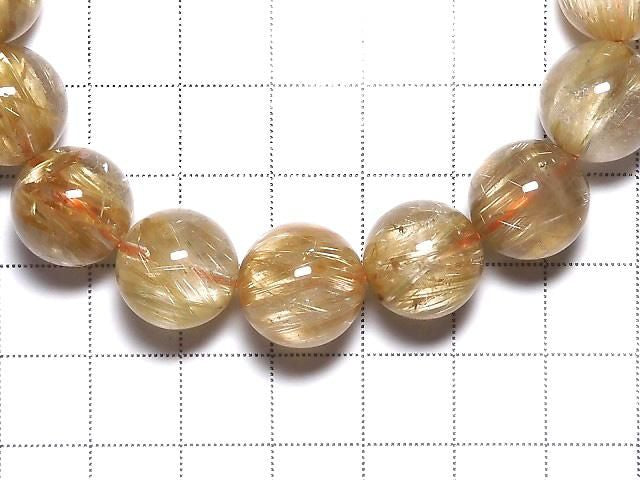 Rutilated Quartz AAAA Round 13mm 1strand beads (Bracelet) NO.503 [One of a kind]