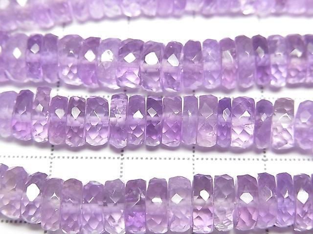High Quality Amethyst AA++ Faceted Button Rondelle 7x7x2.5mm half or 1strand beads (aprx.7inch/18cm)