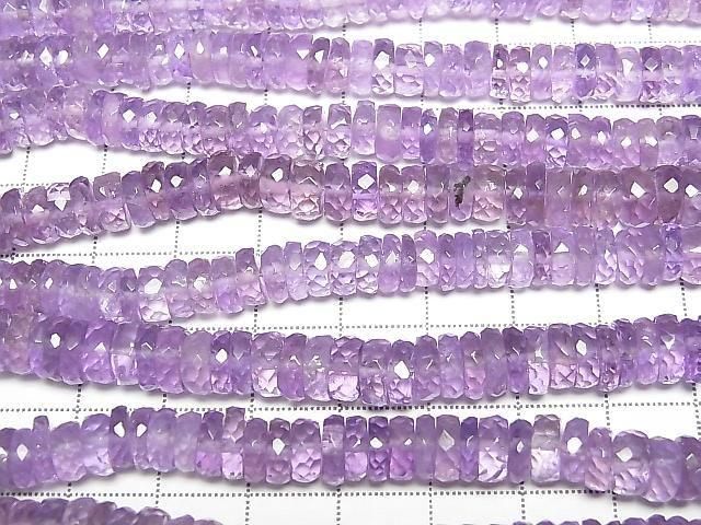 High Quality Amethyst AA++ Faceted Button Rondelle 7x7x2.5mm half or 1strand beads (aprx.7inch/18cm)