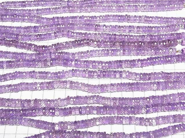 High Quality Amethyst AA++ Faceted Button Rondelle 7x7x2.5mm half or 1strand beads (aprx.7inch/18cm)