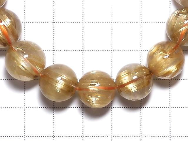 Rutilated Quartz AAAA Round 13mm 1strand beads (Bracelet) NO.504 [One of a kind]