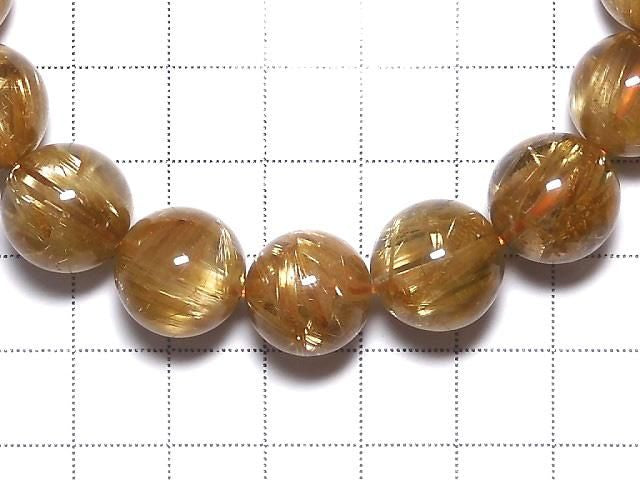 Rutilated Quartz AAAA Round 13.5mm 1strand beads (Bracelet) NO.505 [One of a kind]