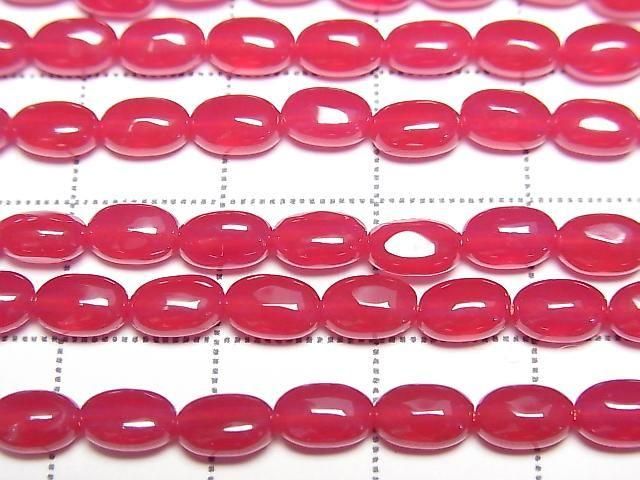 Synthetic Ruby AAA Rice 6x4x3mm half or 1strand beads (aprx.15inch/36cm)