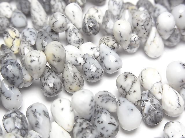 Dendrite Opal Drop Faceted Briolette half or 1strand beads (aprx.7inch/17cm)