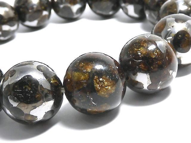 Kenyan Sericho Pallasite Meteorite Round 16mm 1strand beads (Bracelet) NO.1 [One of a kind]