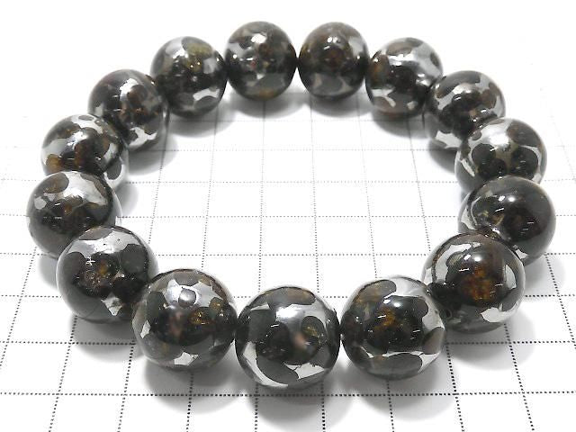 Kenyan Sericho Pallasite Meteorite Round 16mm 1strand beads (Bracelet) NO.1 [One of a kind]