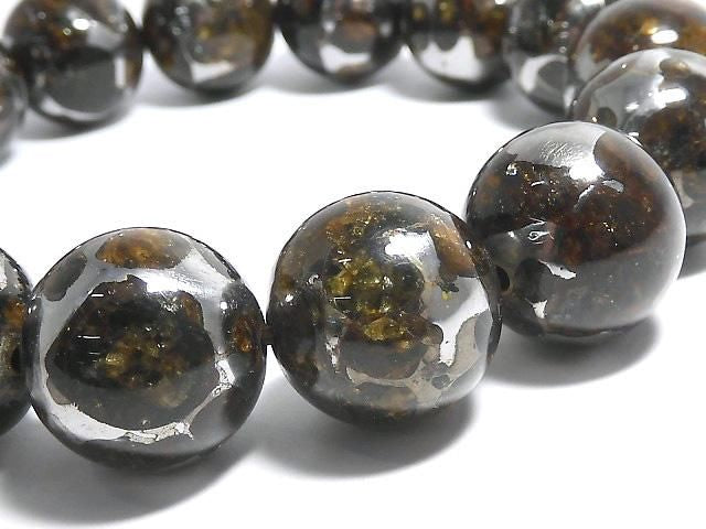 Kenyan Sericho Pallasite Meteorite Round 16mm 1strand beads (Bracelet) NO.2 [One of a kind]