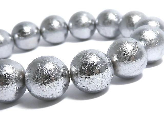 Meteorite (Altai meteorite) Round 14mm 1strand beads (Bracelet) NO.1 [One of a kind]