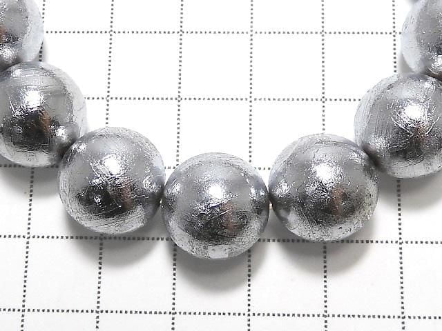 Meteorite (Altai meteorite) Round 14mm 1strand beads (Bracelet) NO.1 [One of a kind]