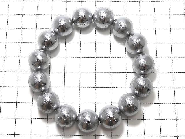 Meteorite (Altai meteorite) Round 14mm 1strand beads (Bracelet) NO.1 [One of a kind]