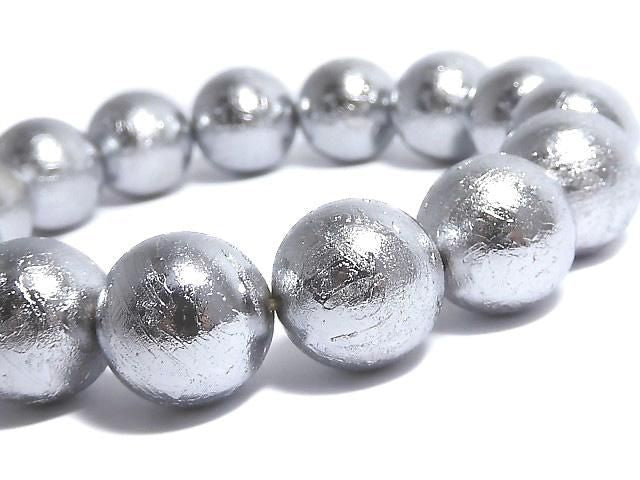 Meteorite (Altai meteorite) Round 14mm 1strand beads (Bracelet) NO.2 [One of a kind]