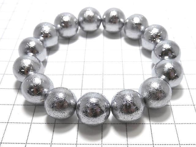 Meteorite (Altai meteorite) Round 14mm 1strand beads (Bracelet) NO.2 [One of a kind]