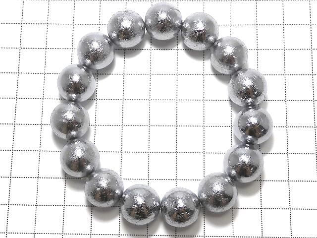 Meteorite (Altai meteorite) Round 14mm 1strand beads (Bracelet) NO.2 [One of a kind]