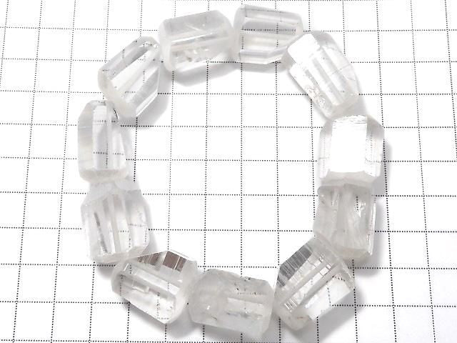 Lemurian Seed Crystal Faceted Nugget 1strand beads (Bracelet) NO.107 [One of a kind]