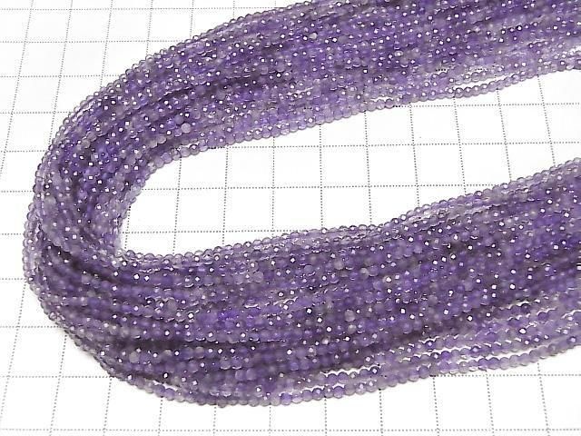 [Video] High Quality! Amethyst AA++ Faceted Round 2mm 1strand beads (approx. 15 inches/37 cm)