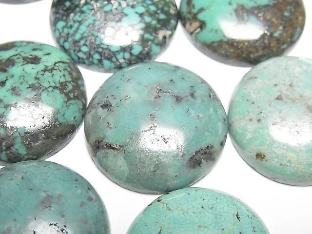 Turquoise AA++ Round Cabochon 22x22mm [Green] Patterned 1pc