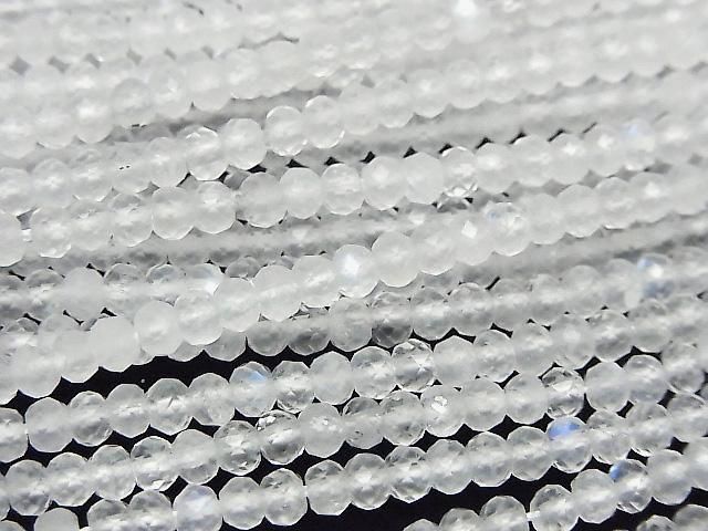 Royal Blue Moonstone AA+ Faceted Button Rondelle 3x3x2mm 1strand beads (approx. 15inch/37cm) High Quality!