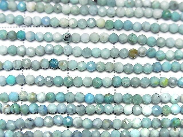 Blue Opal Faceted Round 3mm 1strand beads (aprx.15inch/37cm)High Quality!