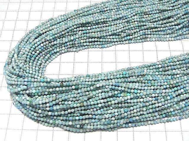 Blue Opal Faceted Round 3mm 1strand beads (aprx.15inch/37cm)High Quality!