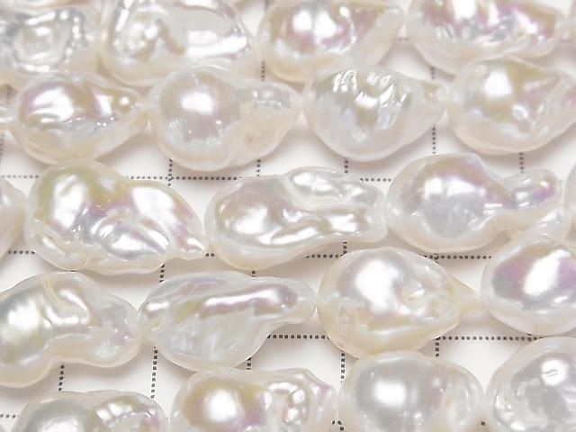 [Video] Fresh Water Pearl AAA- Baroque 13-23mm White 1strand beads (approx. 15inch/36cm)