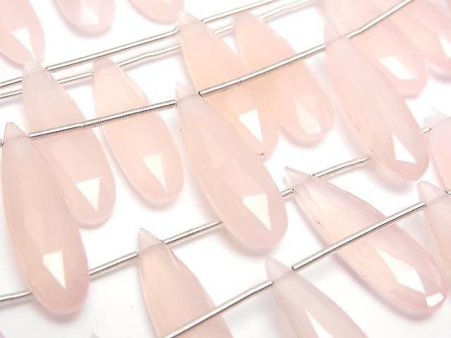 Pink Chalcedony Faceted Pear Shape 25x7mm 1 Strand (5pcs)
