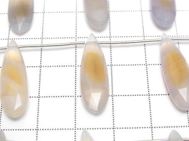 Natural color Chalcedony Faceted Pear Shape 25x7mm 1strand (5pcs )