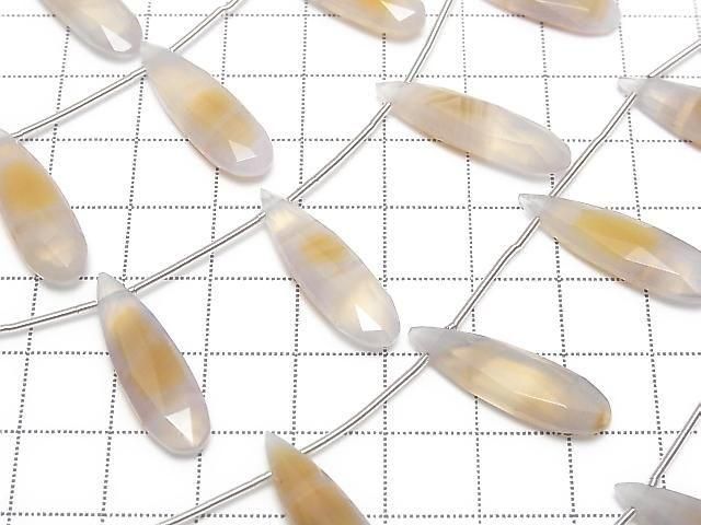 Natural color Chalcedony Faceted Pear Shape 25x7mm 1strand (5pcs )