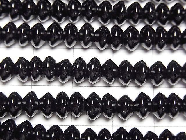 Onyx Rondelle 6x6x3.5mm 1strand beads (aprx.14inch/34cm)