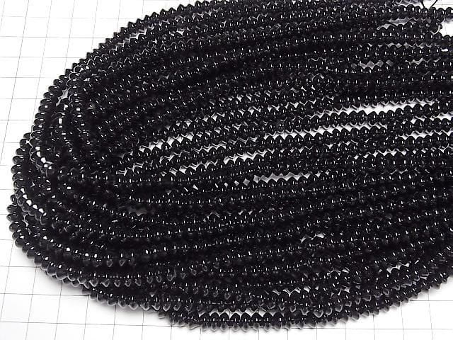 Onyx Rondelle 6x6x3.5mm 1strand beads (aprx.14inch/34cm)