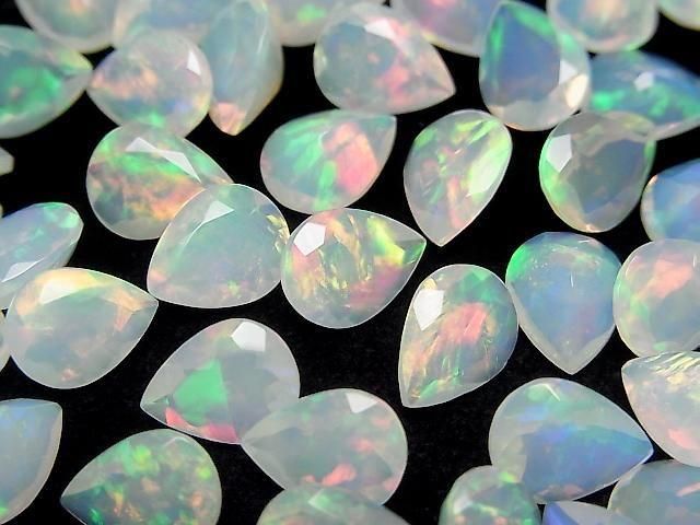 High Quality Ethiopian Opal AAA Loose Stone Pear Shape Faceted 9x7mm 2pcs