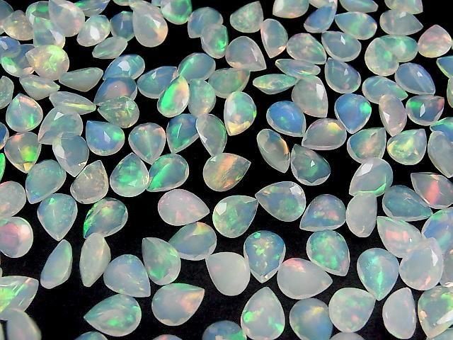 High Quality Ethiopian Opal AAA Loose Stone Pear Shape Faceted 9x7mm 2pcs